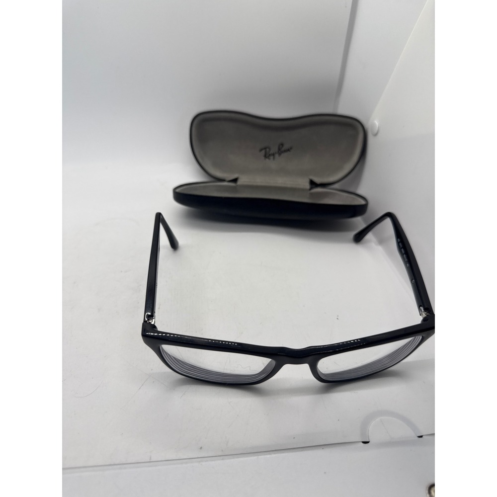 Ray-Ban RB 5279 2000 Black Square Eyeglasses Frames 55-18-145 with Case - Picture 2 of 5